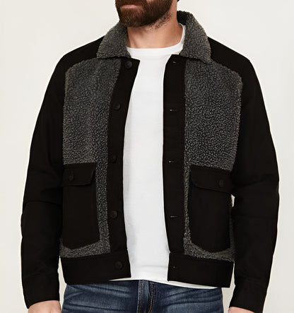 Herren Outdoor-Jacke Teddyfellkragen Warm Funktional