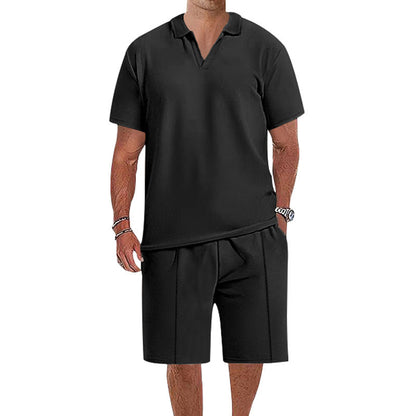 Herren Sportset Kurzarm Poloshirt und Shorts atmungsaktiv