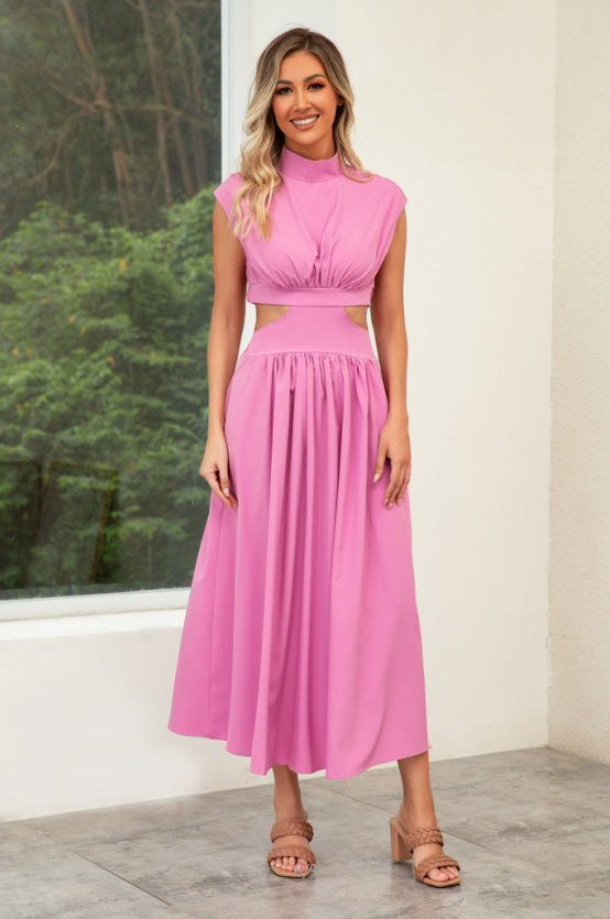 Sommerkleid Damen Cut-Out Halskragen Modern