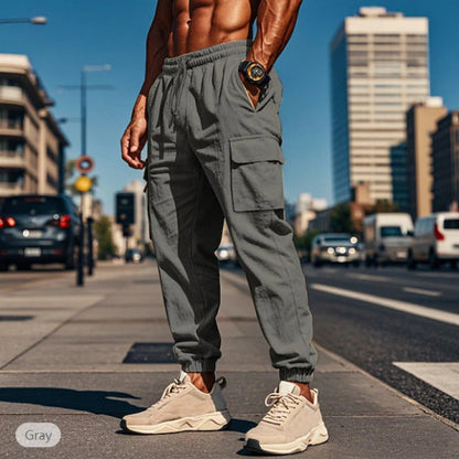 Herren Cargo-Hose atmungsaktiv Elastisch mit vielen Taschen