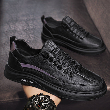 Damen Sneaker Sportlich Atmungsaktiv Leder Schwarz