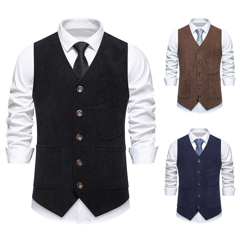 Herren Weste Elegant Klassisch Schwarze Herrenweste