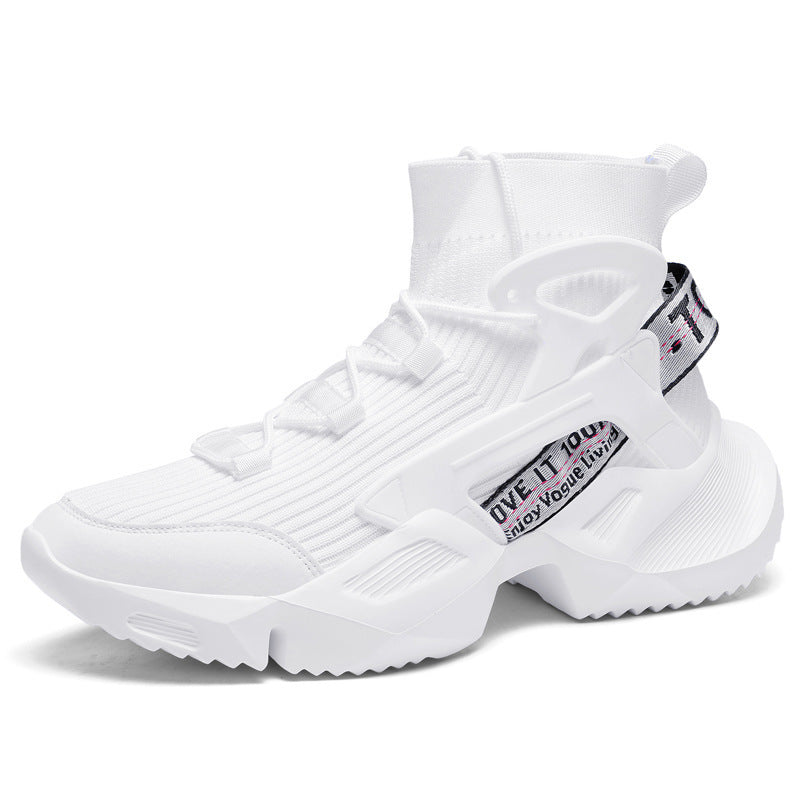 Damen Sneaker Hoch Strick Stabile Sohle Bequem