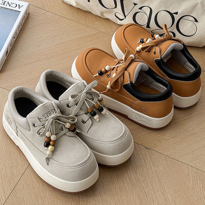 Damen Sneaker Modisch mit Ornamenten Schnürsenkeln