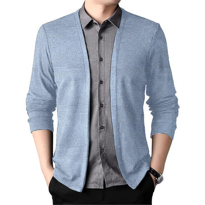 Herren Cardigan Strukturiert Offene Kanten Modern