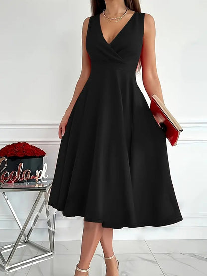 Elegantes Tankkleid Asymmetrisch Einfarbig Damenkleid