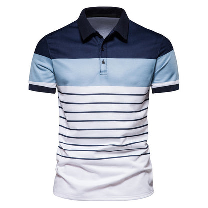 Herren Polohemd Modern Streifenmuster Komfortschnitt