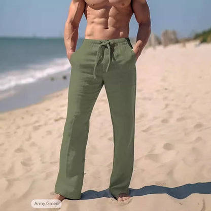 Leichte Leinenhose Sommer Herren Bequem Verstellbar