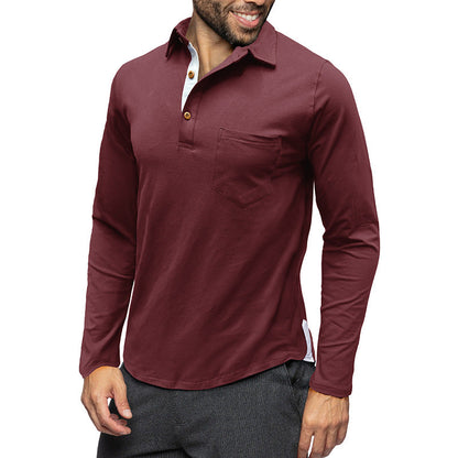 Elegantes Herren Langarmhemd Moderner Kragen