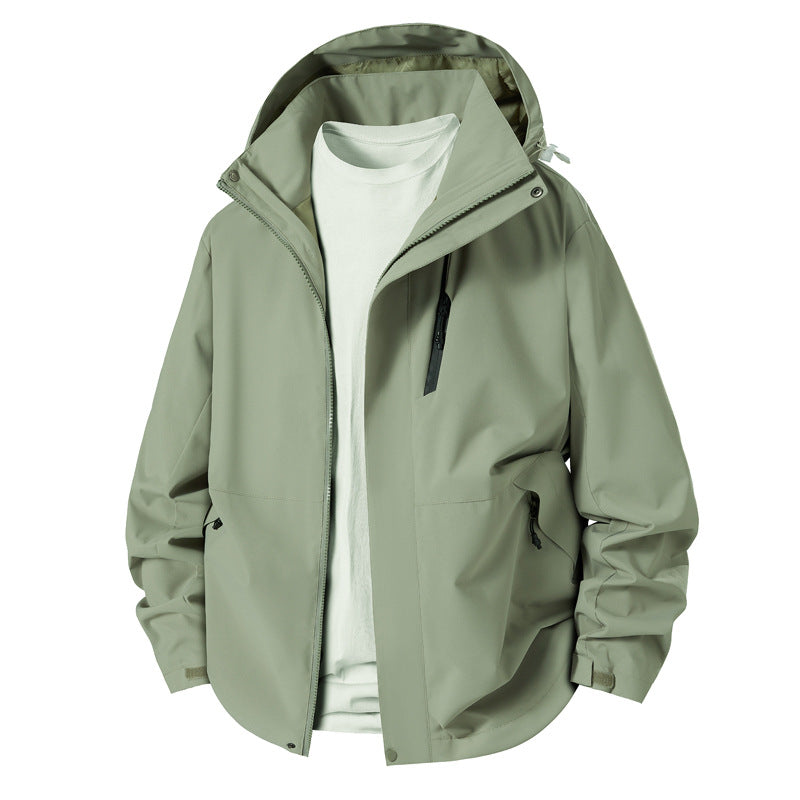 Herren Outdoorjacke Übergangsjacke Wasserdicht Mit Kapuze
