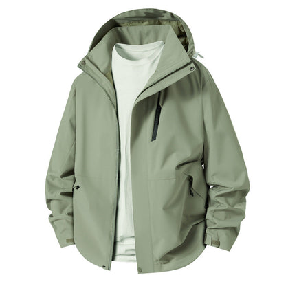 Herren Outdoorjacke Übergangsjacke Wasserdicht Mit Kapuze