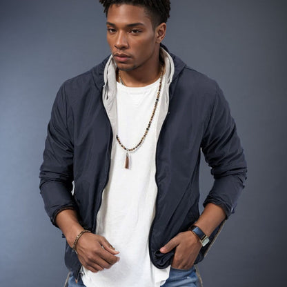 Herren Windbreaker Jacke Wasserdicht mit Taschen Outdoor