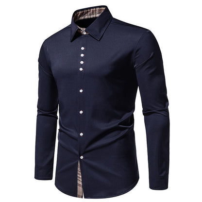 Herren Langarmhemd Modern Karo Komfort Schnitt