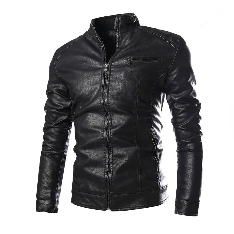 Herren Lederjacke Schwarz Echter Ledermantel