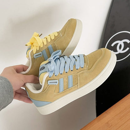 Damen Sneaker Weiches Wildleder Bunt Modisch