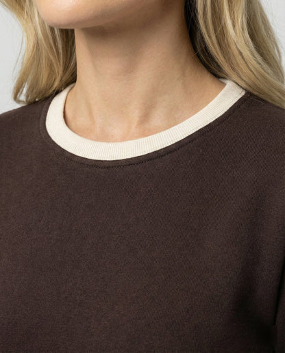 Damen Langarmshirt Samt Weich Lockerer Schnitt