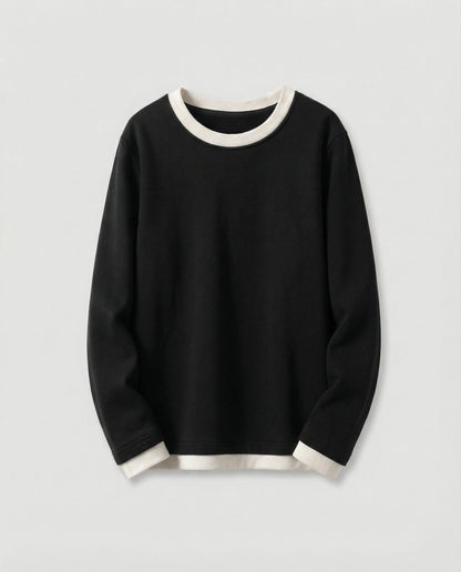 Damen Langarmshirt Samt Weich Lockerer Schnitt