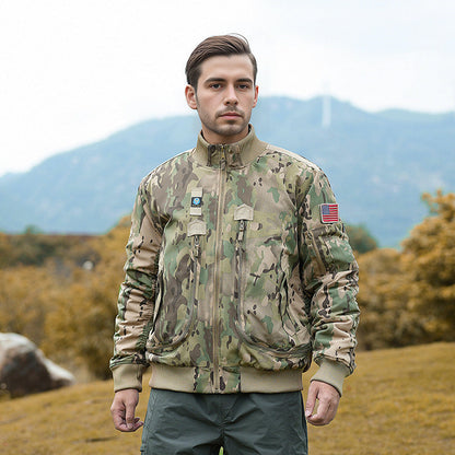 Herren Bomberjacke Isoliert Warm mit Taschen Modern