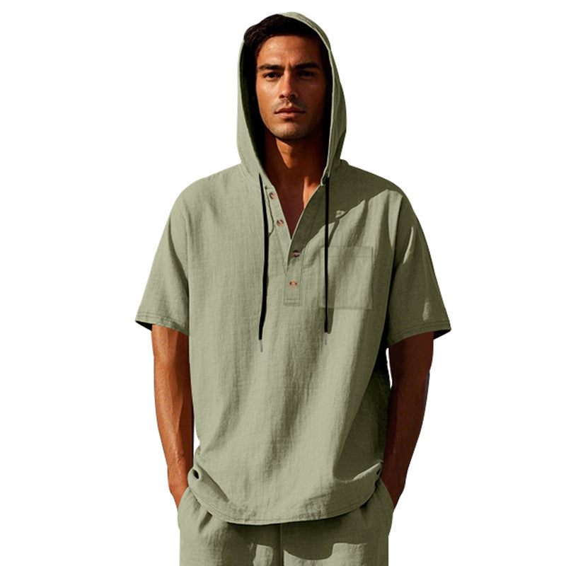 Herren Kapuzenpullover Mit Knöpfen Stylish Modern