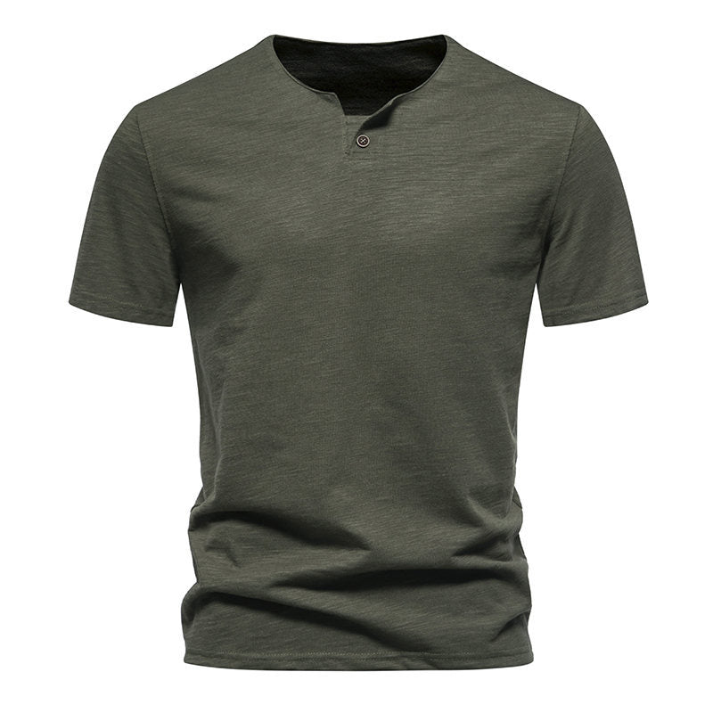 Herren Kurzarm-Shirt Elegantes Knopfdesign Modern