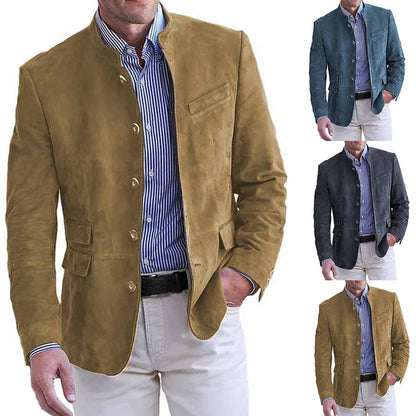 Herren Lederjacke Elegant Wildleder Schnitt Modern