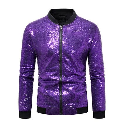 Herren Blazer Sportlich Glitzernd Mit Pailletten