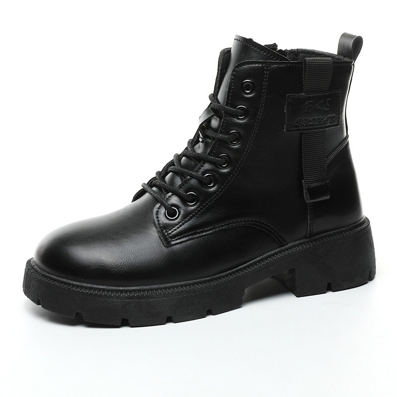 Damen Stiefel Halbstiefel Schnürung Reißverschluss Robust