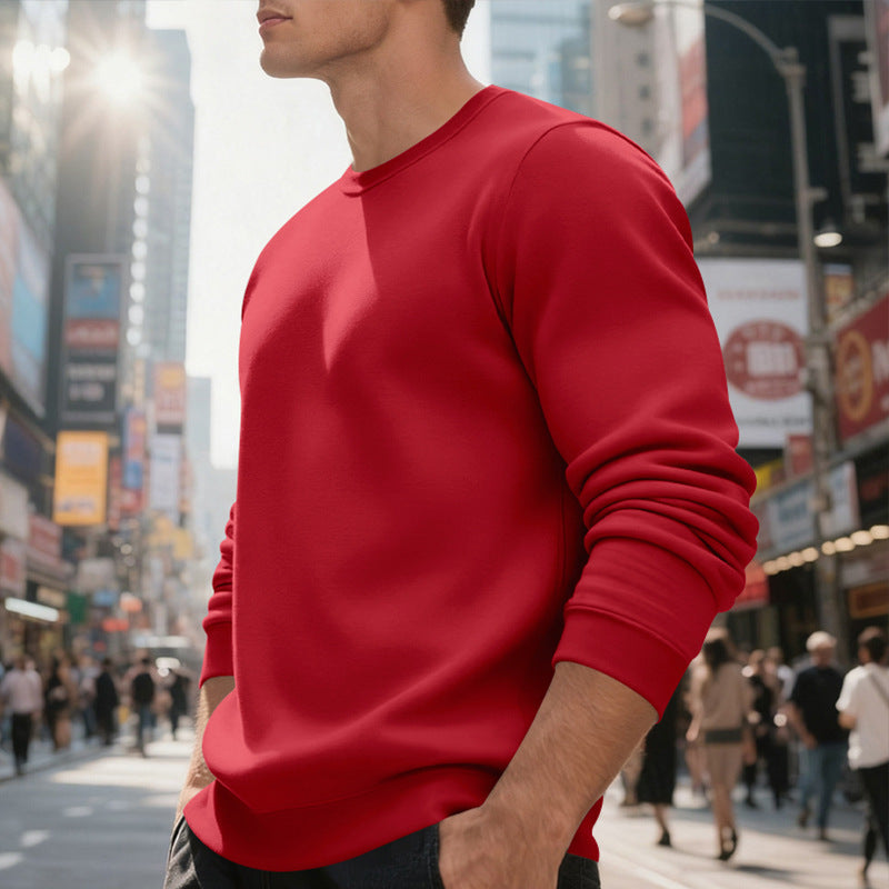 Herren Sweatpullover Rundhals Bequem Lässig Grau