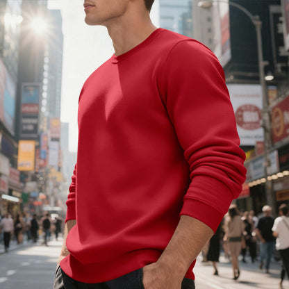 Herren Sweatpullover Rundhals Bequem Lässig Grau