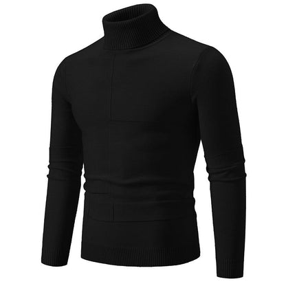 Herren Rollkragenpullover Modern Zopfmuster Elegante Männerpullover