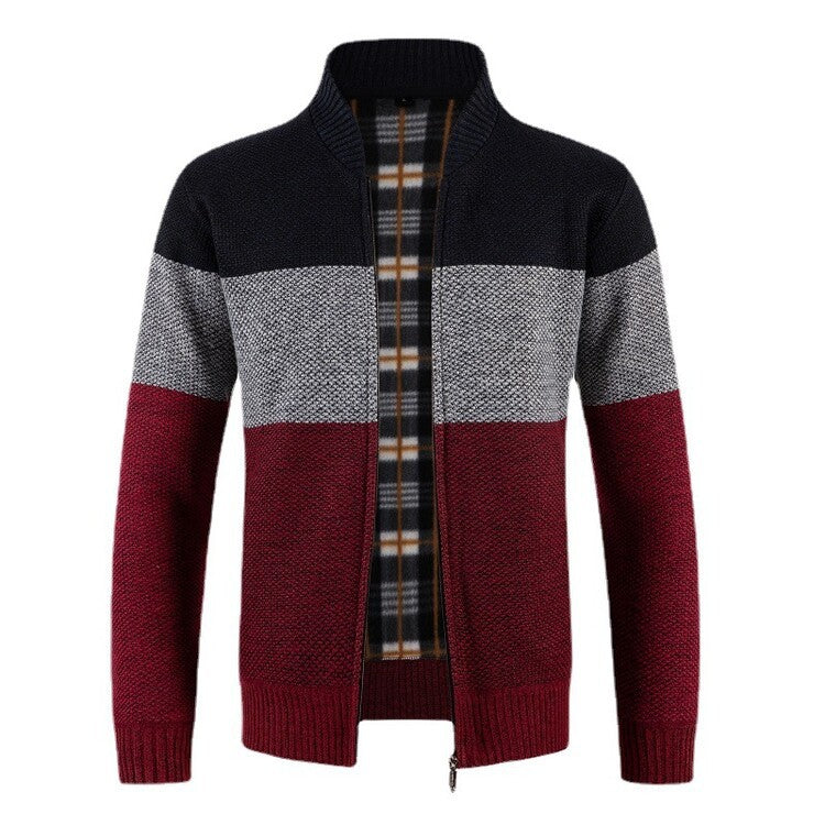Herren Strickjacke Modern mit Struktur und Rollkragen