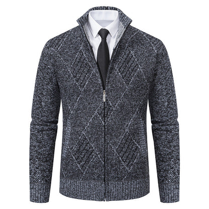 Herren Strickjacke Slim Fit Modern Muster