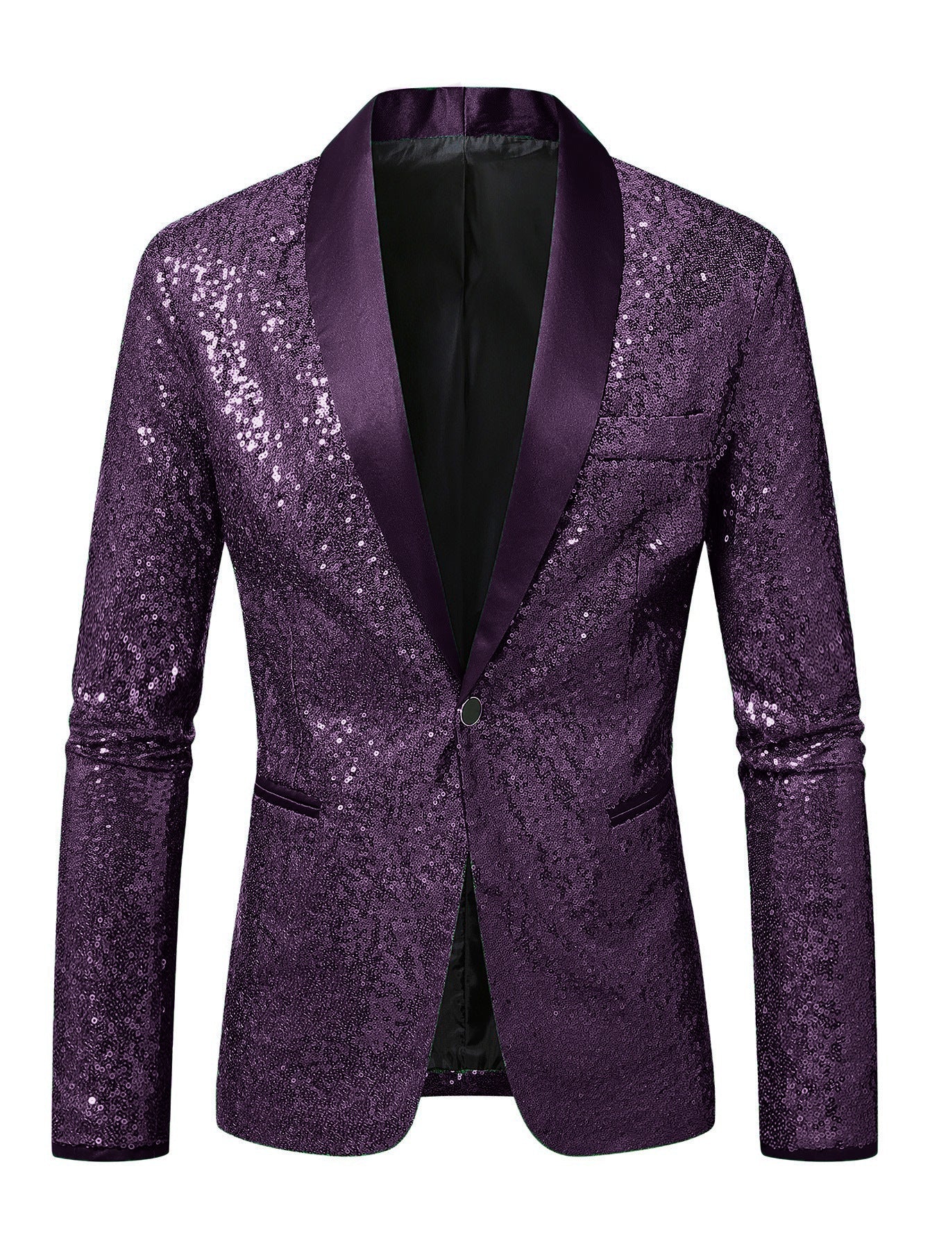 Herren Blazer Pailletten Modern Schnitt Glamour
