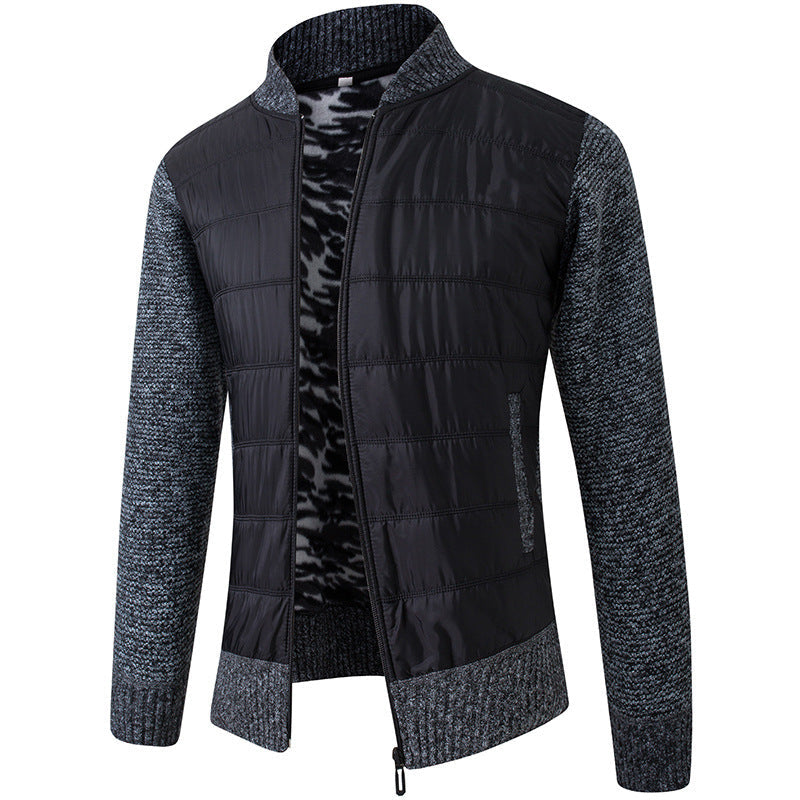 Herren Übergangsjacke Stehkragen Modern Strukturiert - BerlinGlamour