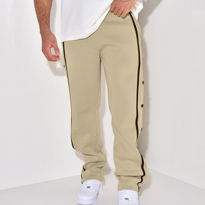 Herren Sportpants mit Kontraststreifen und Knöpfen Sportlich
