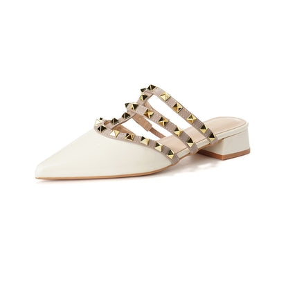 Damen Slingback Pantoletten Strass Glitzer Blockabsatz