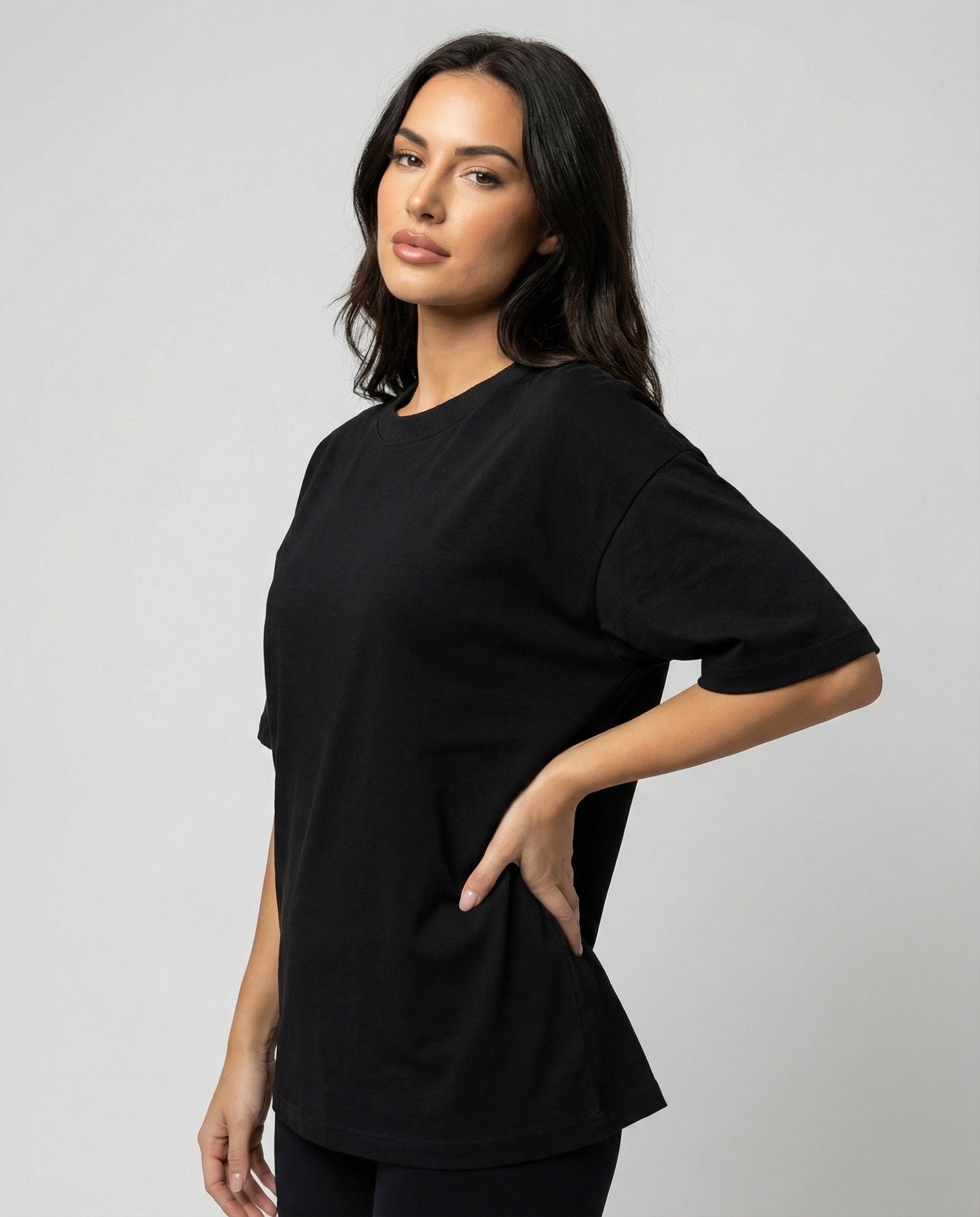Damen T-Shirt Slim Fit Kurzarm Baumwolle Weiß Schwarz - BerlinGlamour