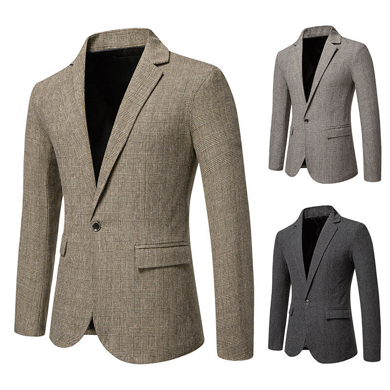 Herren Blazer Slim Fit mit Karomuster Elegant - BerlinGlamour