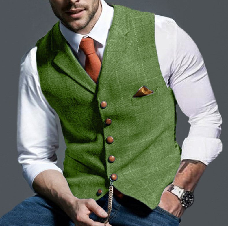 Herren Weste Modern mit Holzknöpfen Elegante Optik