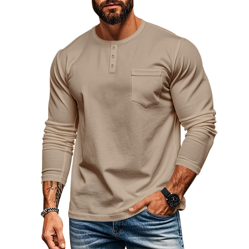 Herren Langarmshirt mit Brusttasche und Struktur Optik Berlin