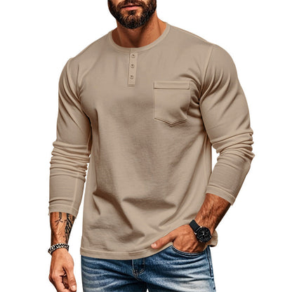 Herren Langarmshirt mit Brusttasche und Struktur Optik Berlin