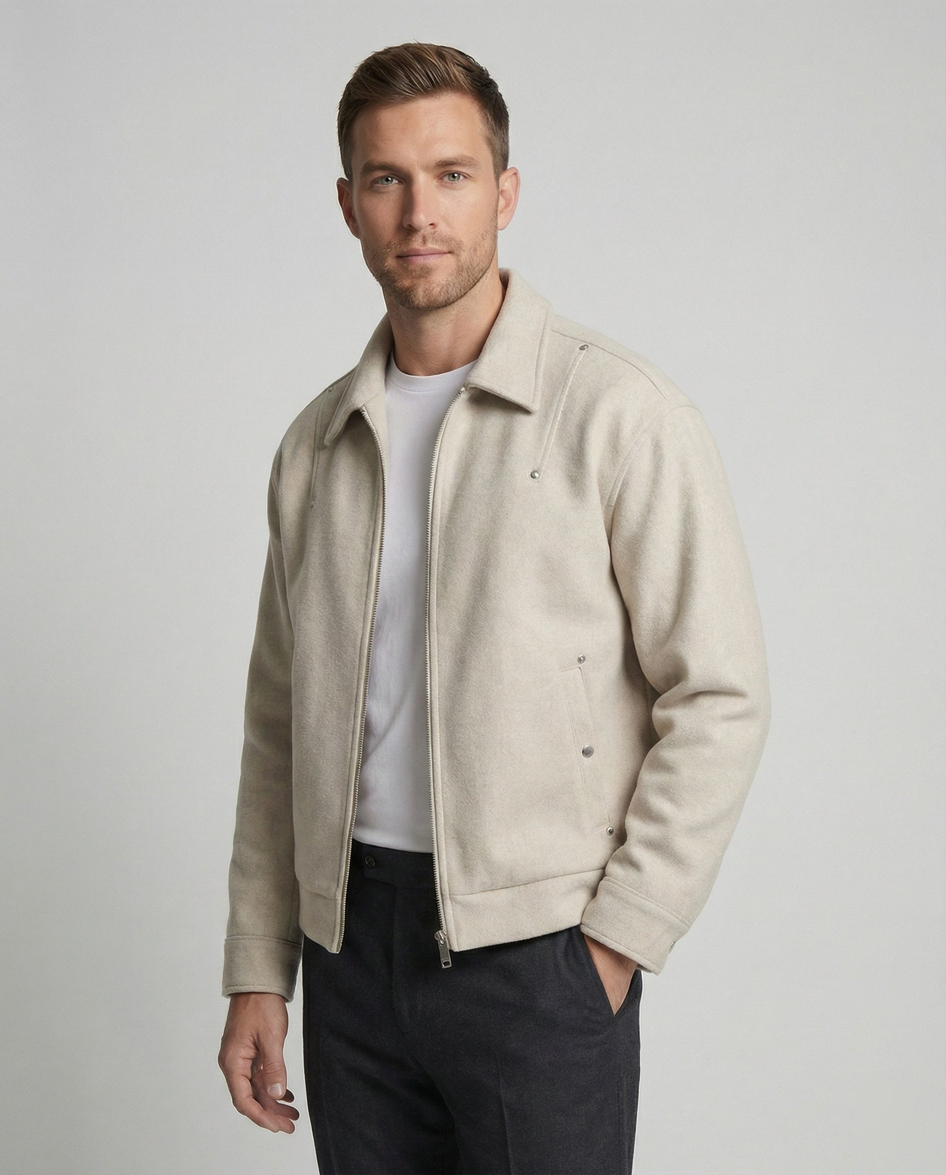 Unisex Kurzjacke Freizeitjacke Wolllook Modern - BerlinGlamour