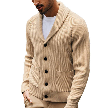 Herren Strickjacke Schalkragen Strukturiert Elegantes Design