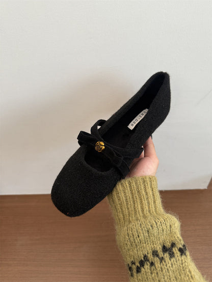 Damen Hausschuhe Weich Filz mit Riemchen Winter