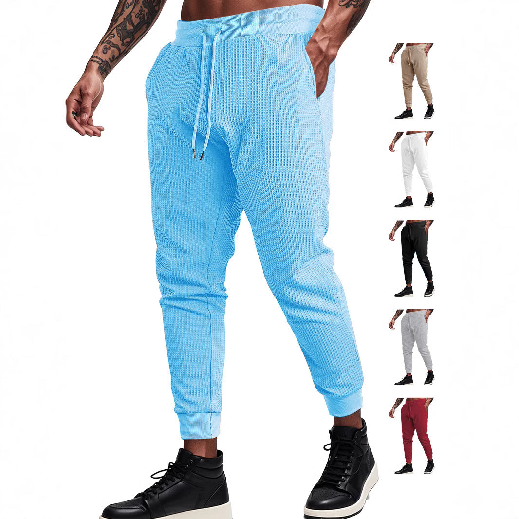 Bequeme Jogginghose Herren Waffelstruktur Grau Komfort