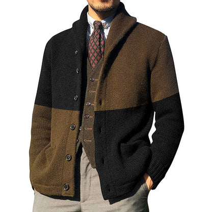 Herren Strickjacke Modern Farbblockierung Trendig