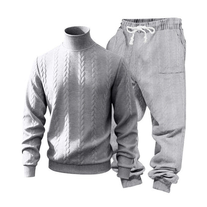 Herren Strickpullover Rollkragen Bequem mit Sweatpants Sportlich