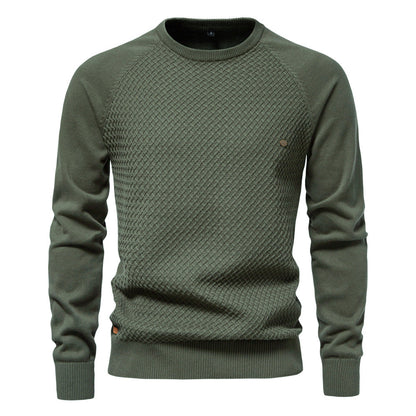 Herren Strickpullover Modern Rundhals Großes Muster