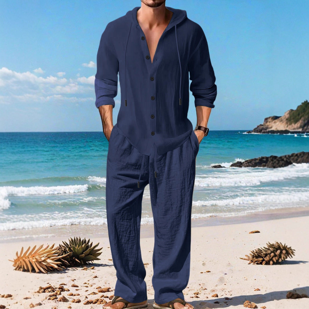 Herren Strickanzug Lässig Modern mit Kordelzug
