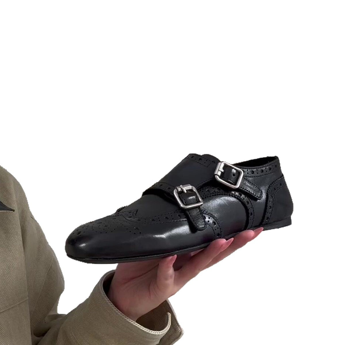 Damen Schnürschuhe Elegantes Design Perforiert Schwarz